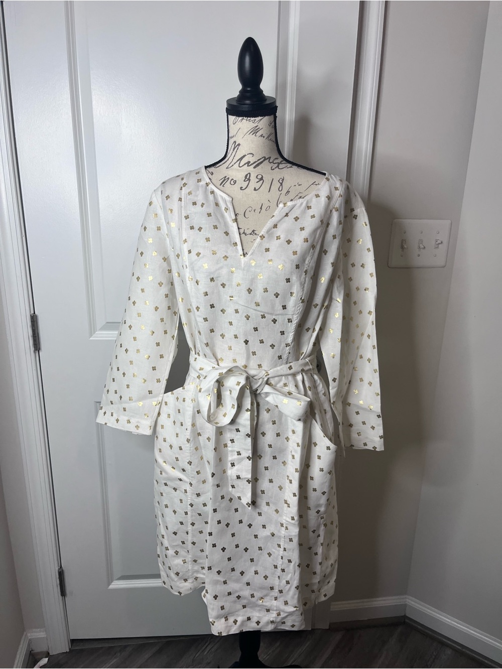 Boden Dress with Gold Foil Accent size 14 NWOT
